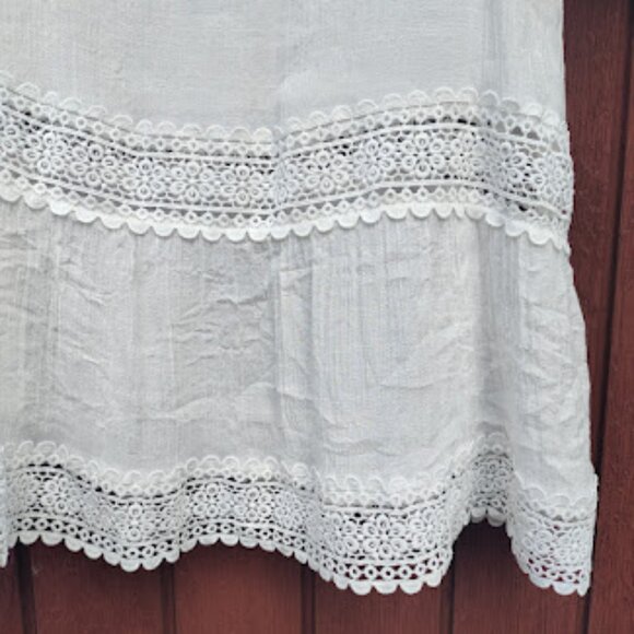 CUPSHE | White Lace Crochet Semi Sheer Bathing Suit Swim Beach Cover Up Mini - Picture 6 of 9